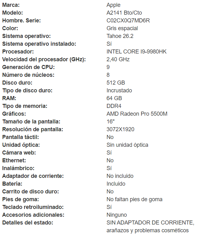 Detalle MacBook