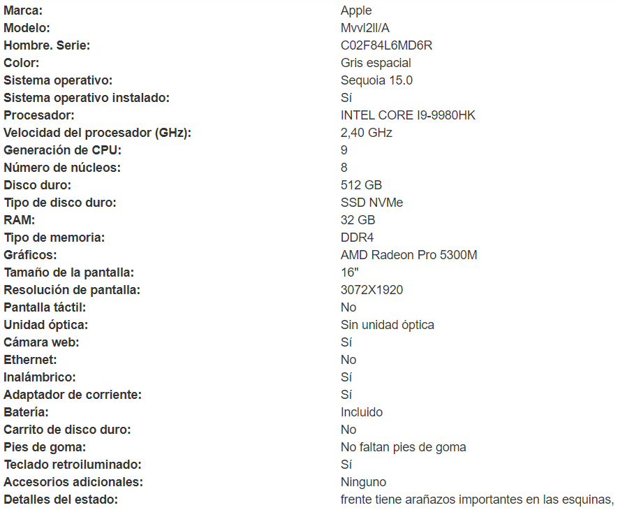 Detalle MacBook